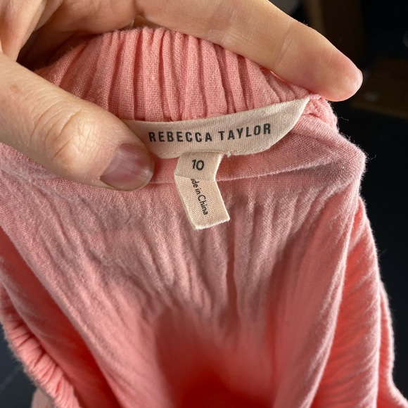 Rebecca Taylor Womens Flutter Sleeves Lace Dress Size 10 Coral Orange Summer. - Picture 3 of 7